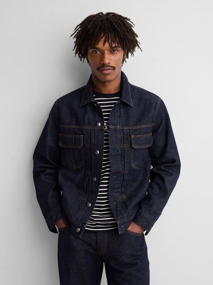 Koyu Mavi Gap × A.p.c. Astarlı Japanese Denim Ceket