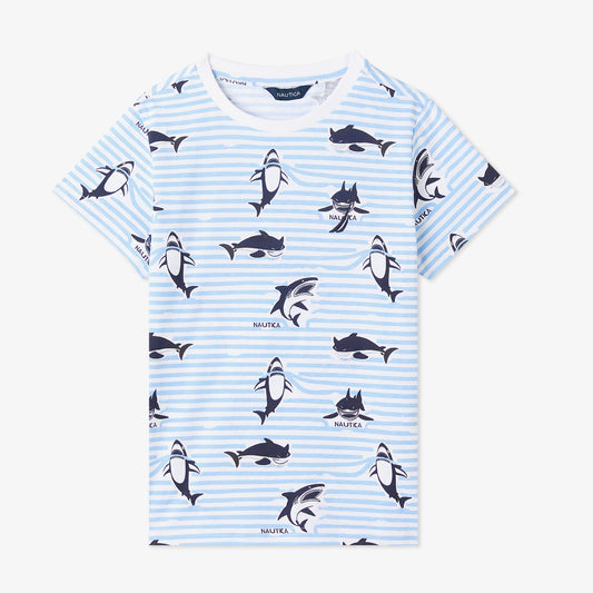 Nautica Erkek Çocuk Mavi Regular Fit Baskılı T-shirt