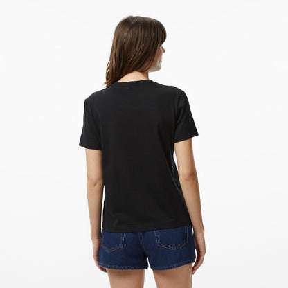 Calvin Klein Woven Label Classic Fit Kadın Siyah T-shirt