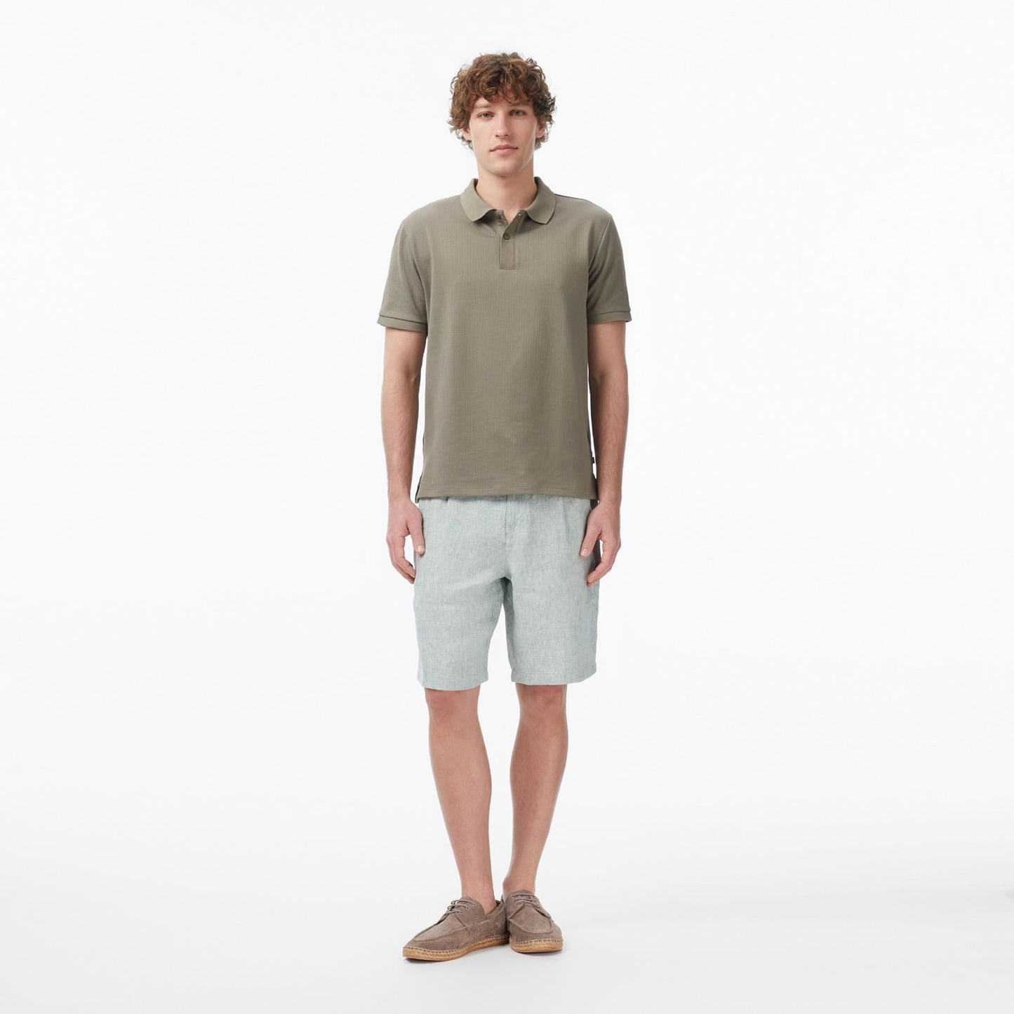 Nautica Erkek Yeşil Regular Fit Keten Şort