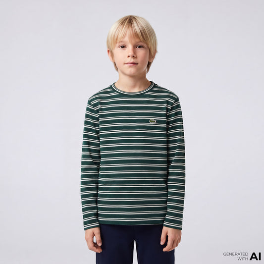 Lacoste Çocuk Bisiklet Yaka Yeşil T-shirt