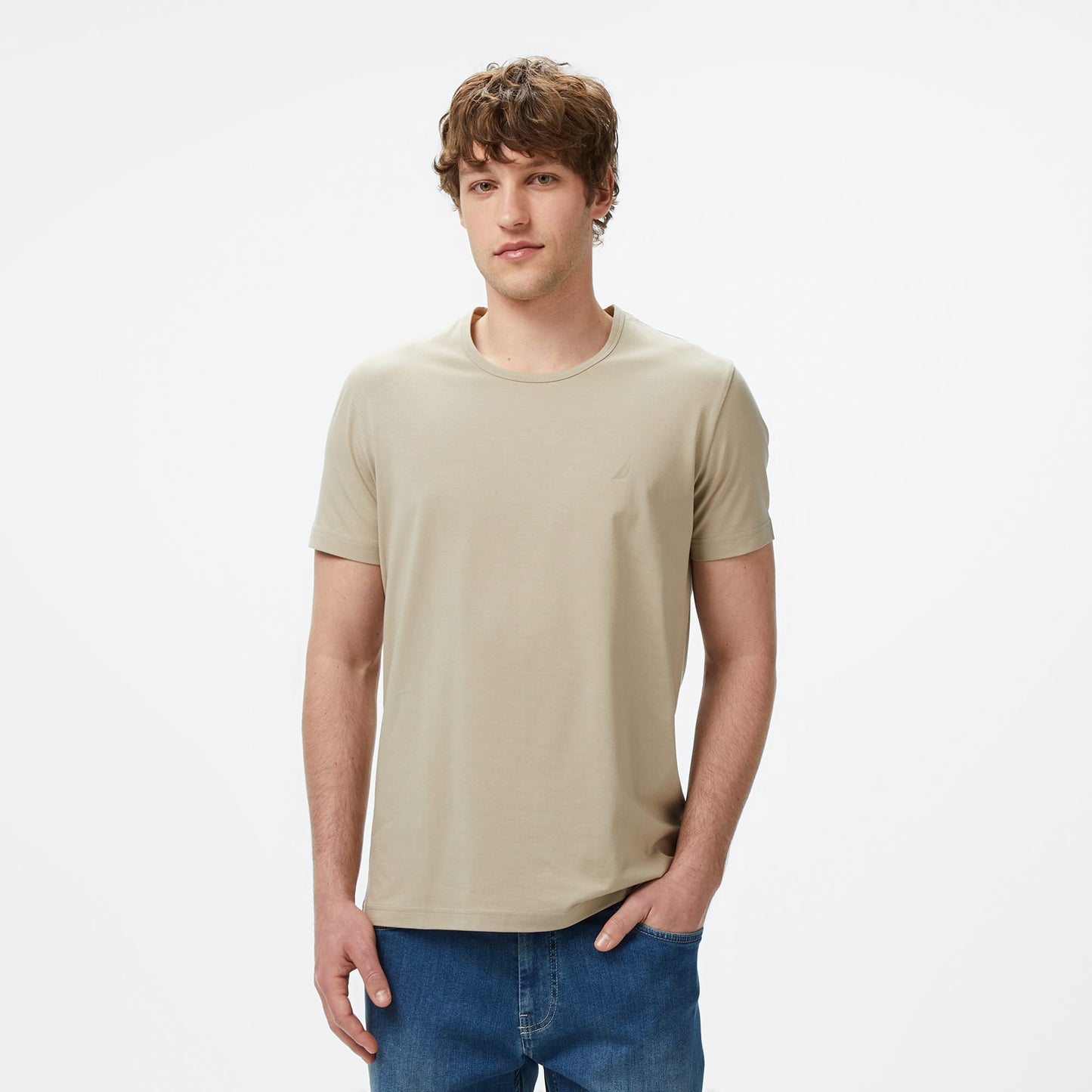 Nautica Erkek Bej Regular Fit T-shirt