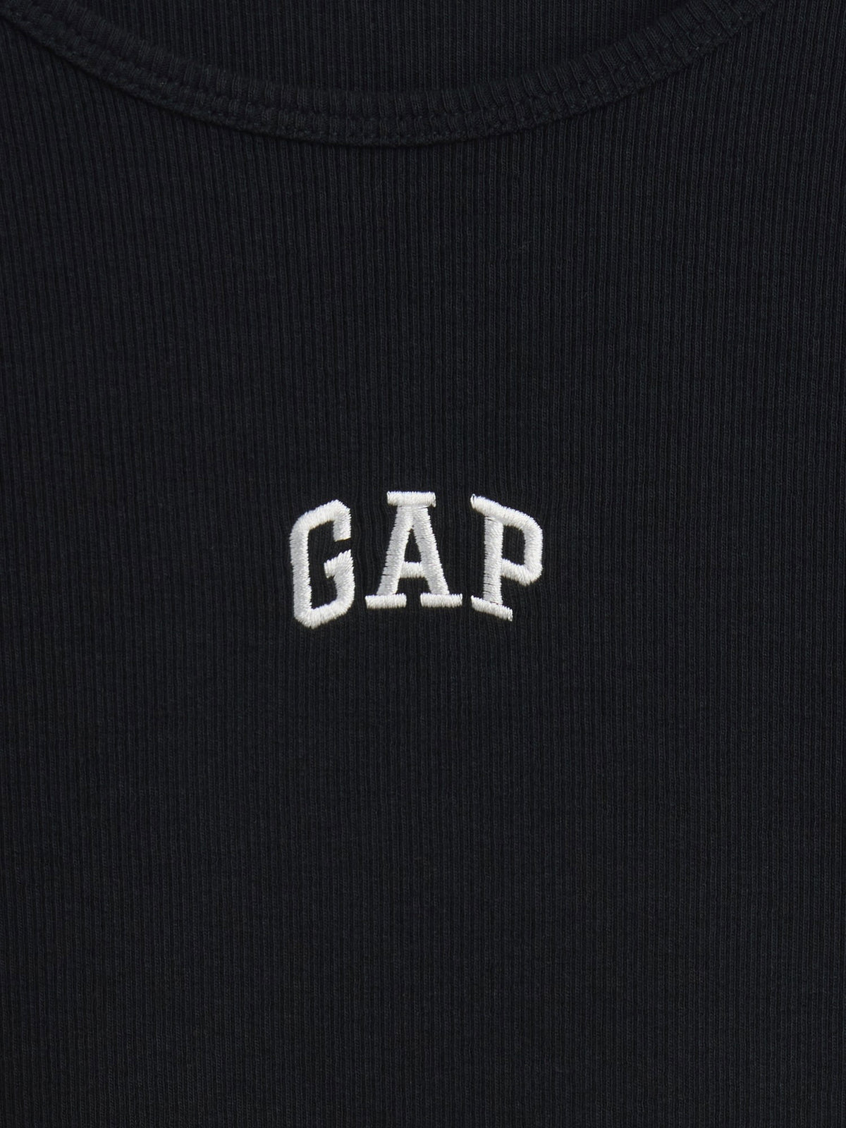 Siyah Modern Fitilli Gap Logo T-shirt