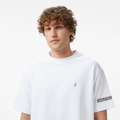 Nautica Erkek Beyaz Oversize T-shirt
