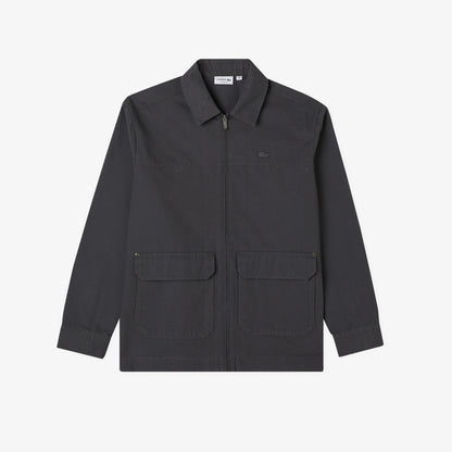 Lacoste Erkek Relaxed Fit Fermuarlı Koyu Gri Ceket