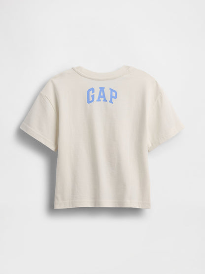 Beyaz Minions Oversized Grafik Baskılı T-shirt