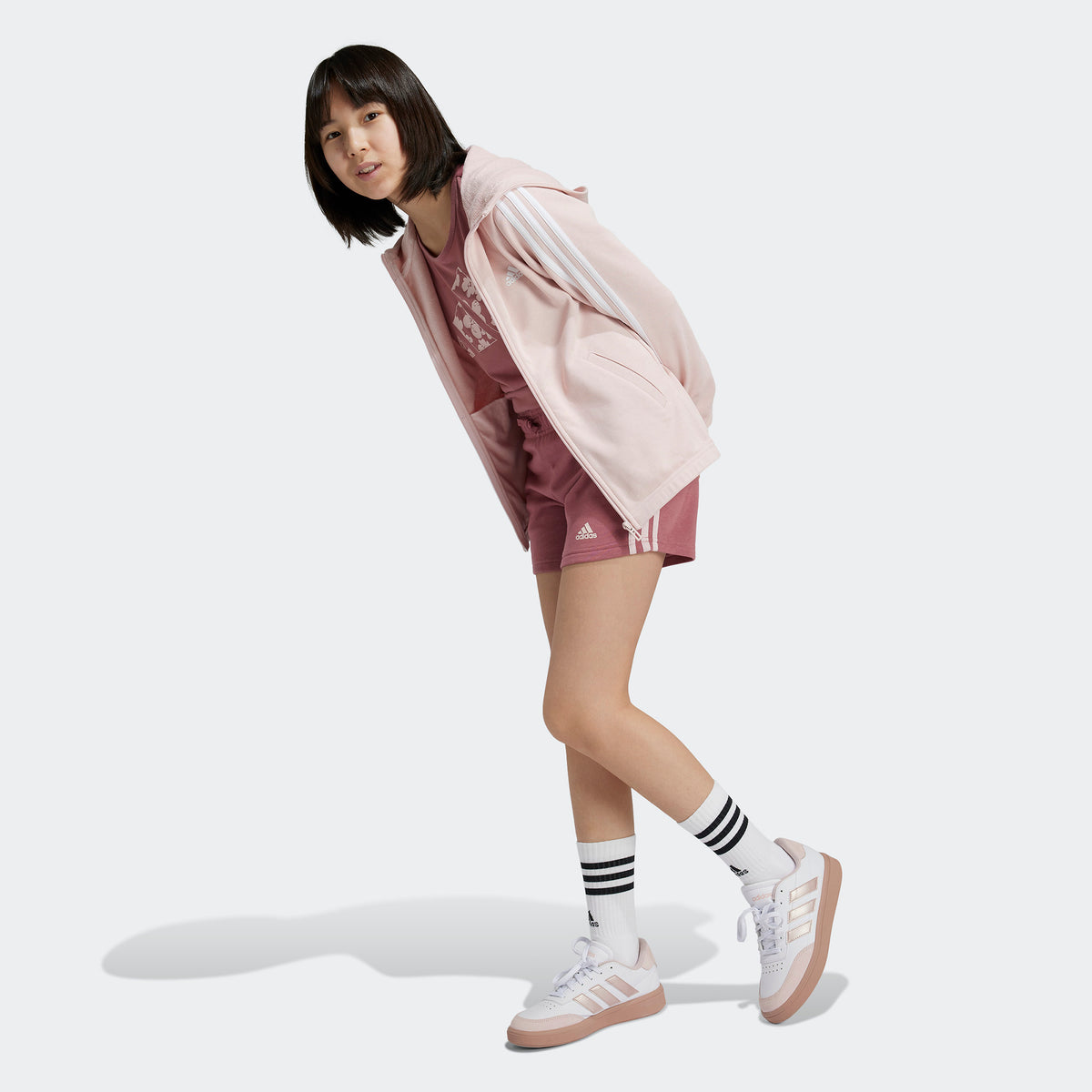 Adidas Essentials 3 Stripes Çocuk Pembe Günlük Şort