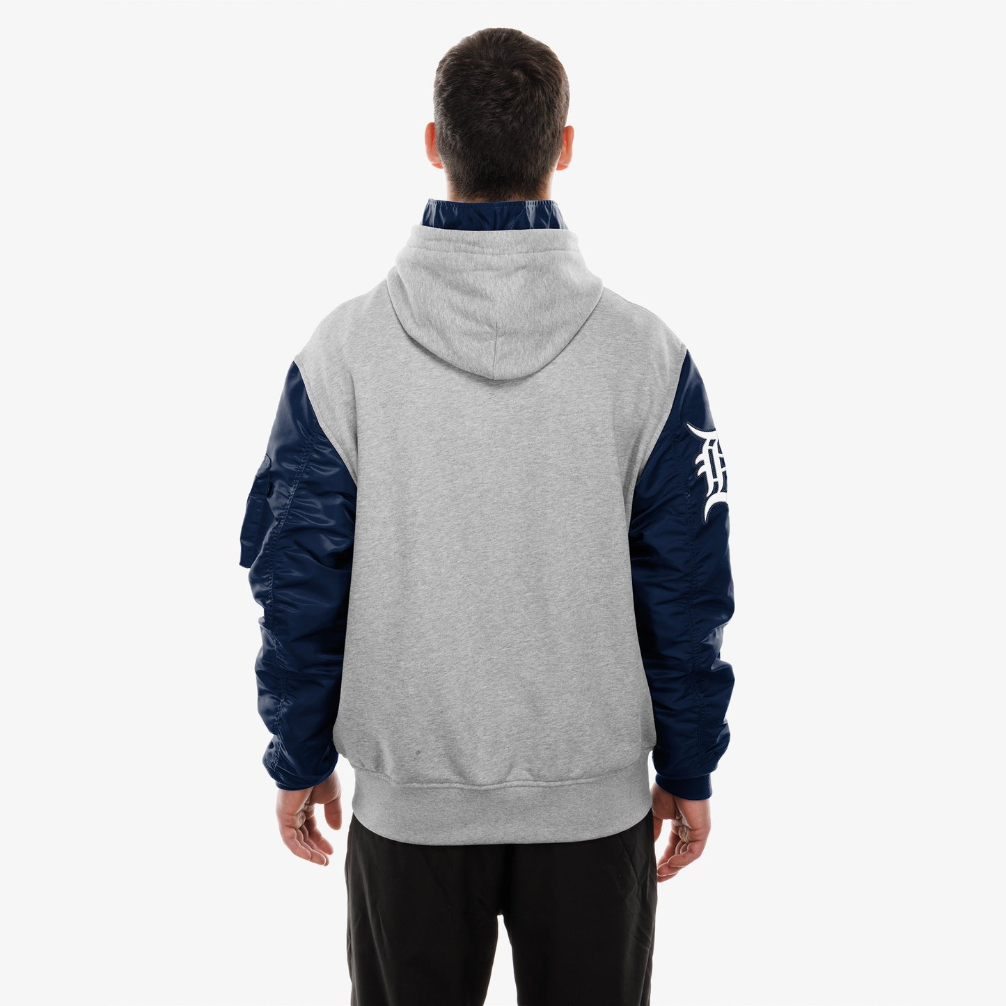 Alpha Industries X New Era Detroit Tigers Ma-1 Fermuarlı Erkek Gri Sweatshirt