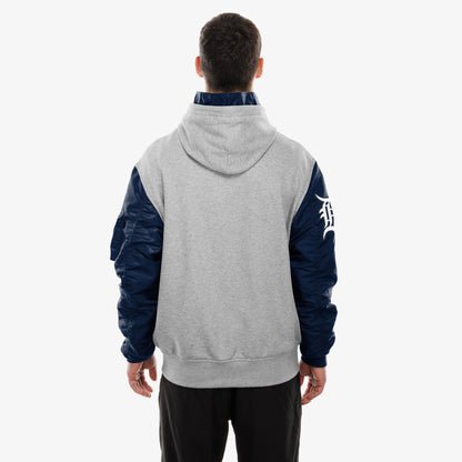 Alpha Industries X New Era Detroit Tigers Ma-1 Fermuarlı Erkek Gri Sweatshirt
