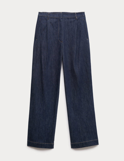 Saf Pamuklu Denim Pantolon