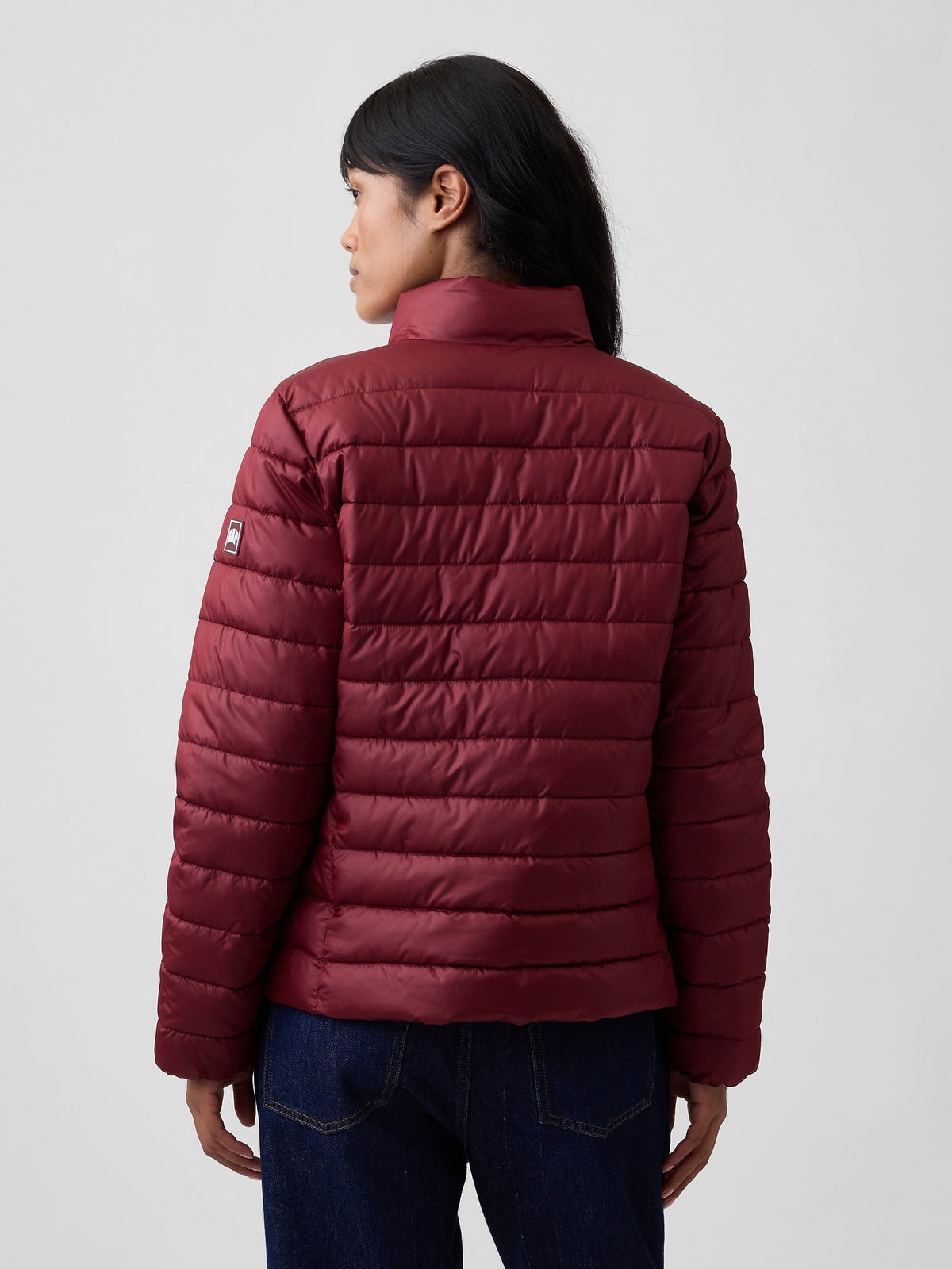 Bordo Relaxed Puffer Şişme Mont