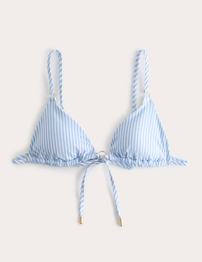 Çizgili Üçgen Bikini Üstü