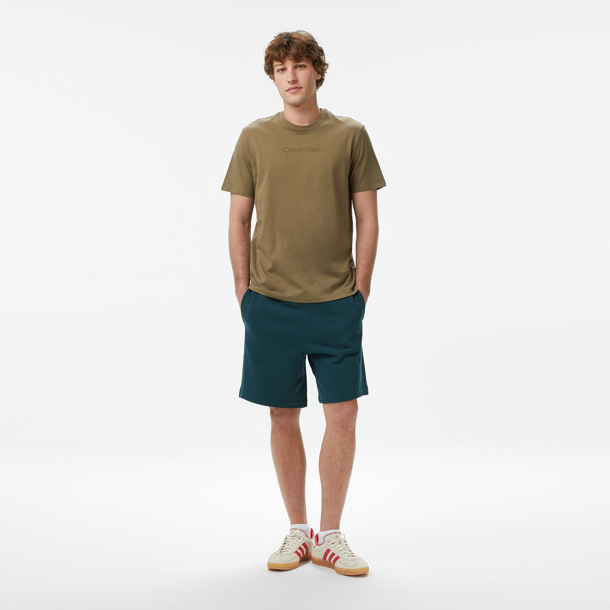 Calvin Klein Standard Logo 30s Crewnk Erkek Sarı T-shirt