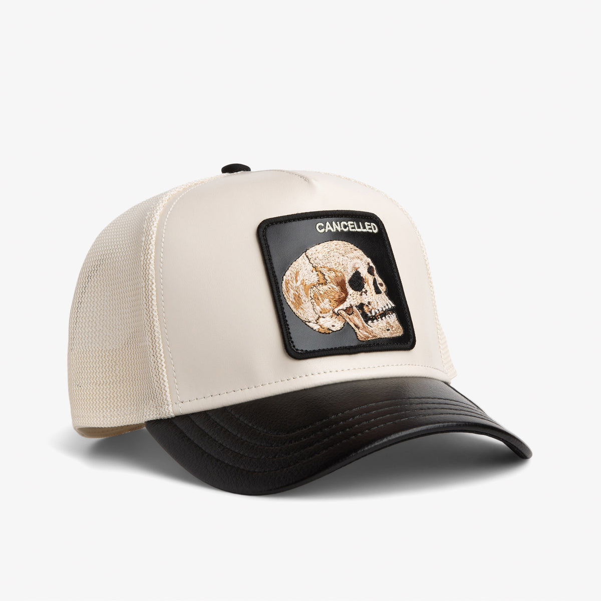 Goorin Bros Faux Leather Skull Unisex Beyaz Şapka