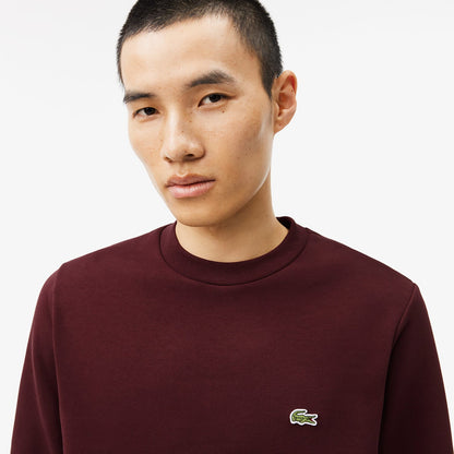 Lacoste Classic Fit Erkek Bisiklet Yaka Bordo Sweatshirt