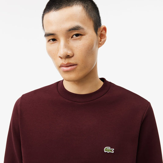 Lacoste Classic Fit Erkek Bisiklet Yaka Bordo Sweatshirt