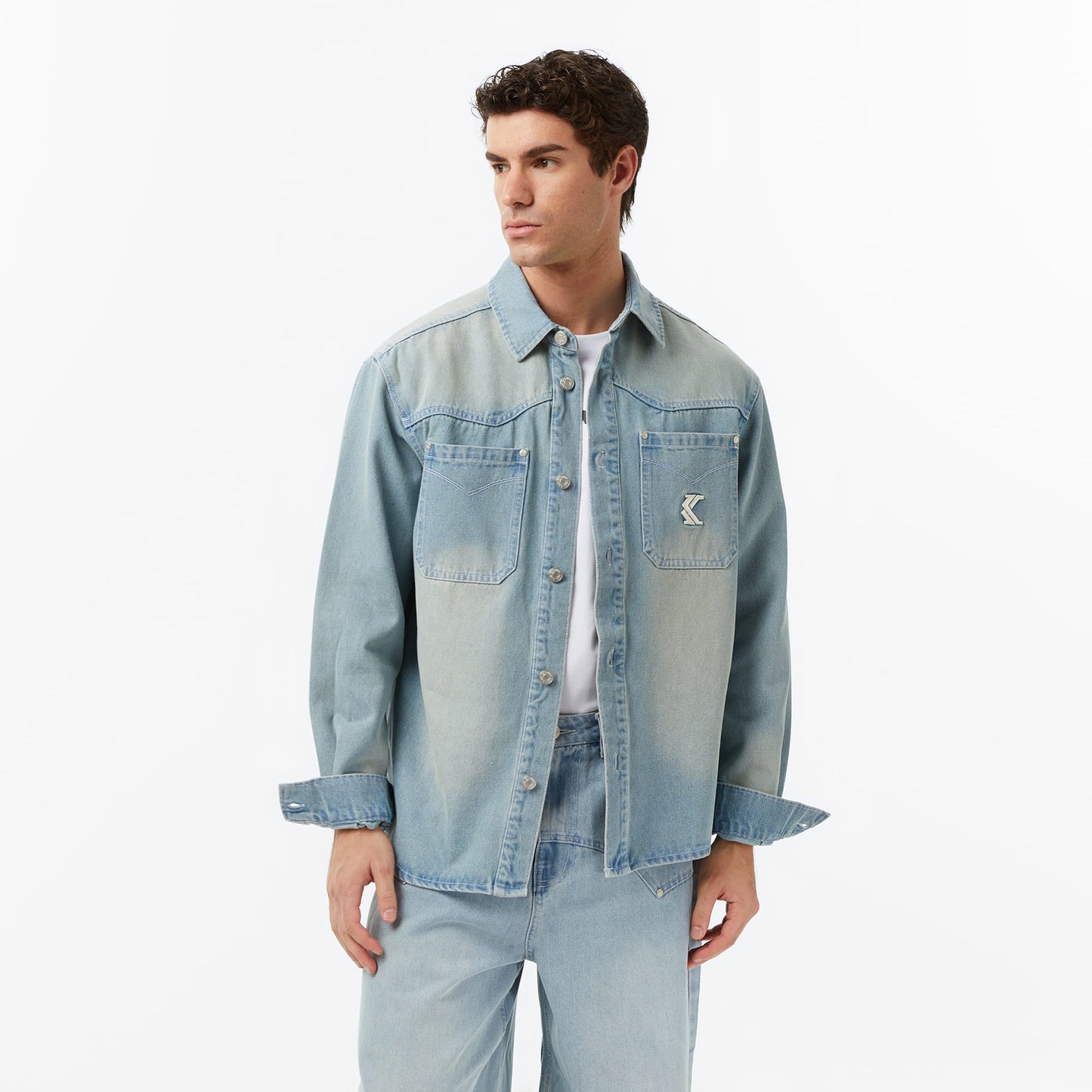 Karl Kani Og Western Denim Erkek Mavi Ceket