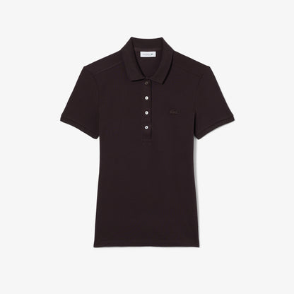 Lacoste Slim Fit Kadın Kahverengi Polo