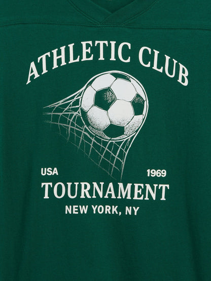Koyu Yeşil Oversized Soccer T-shirt