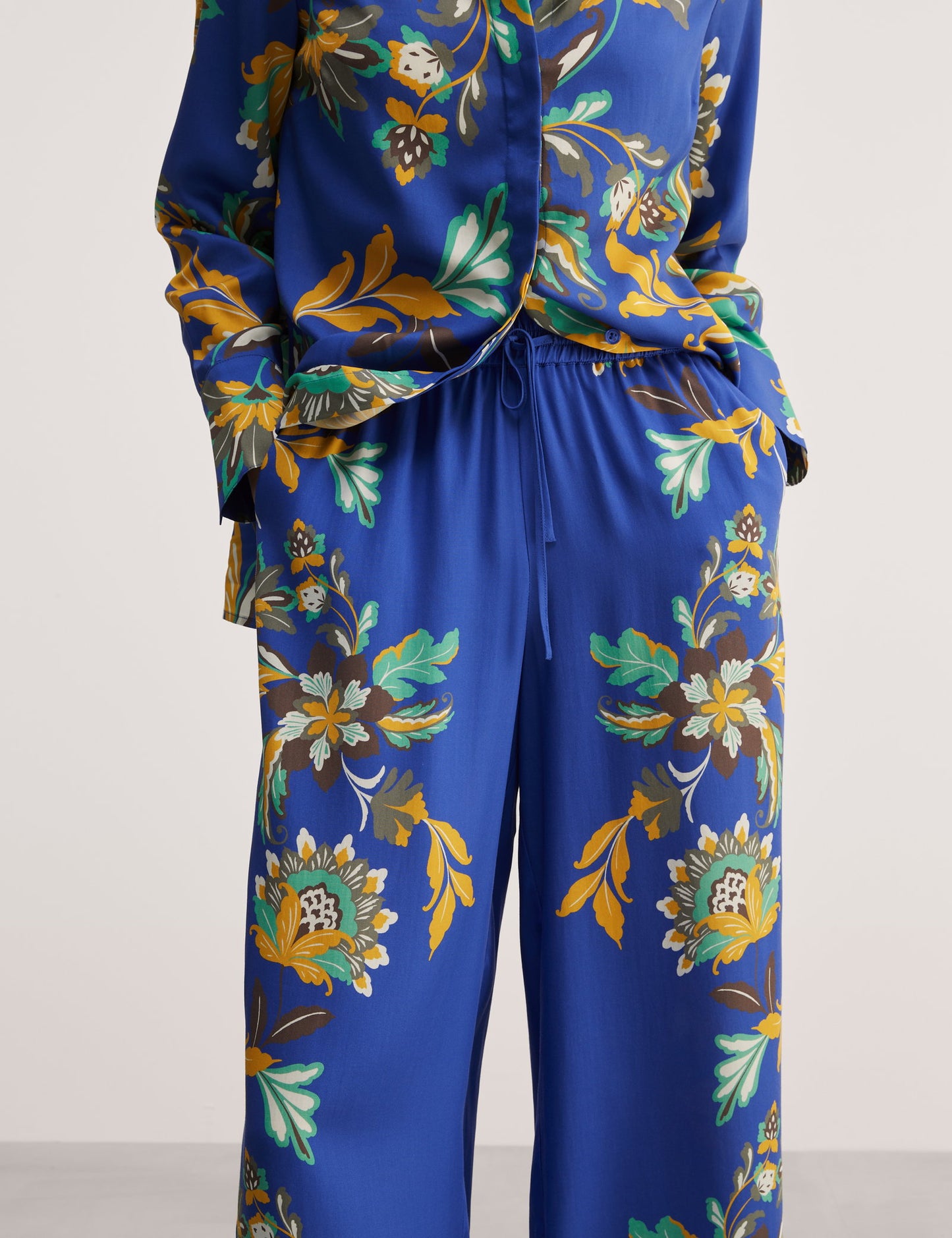 Jaeger Saf Lyocell™ Çiçek Desenli Wide Leg Pantolon