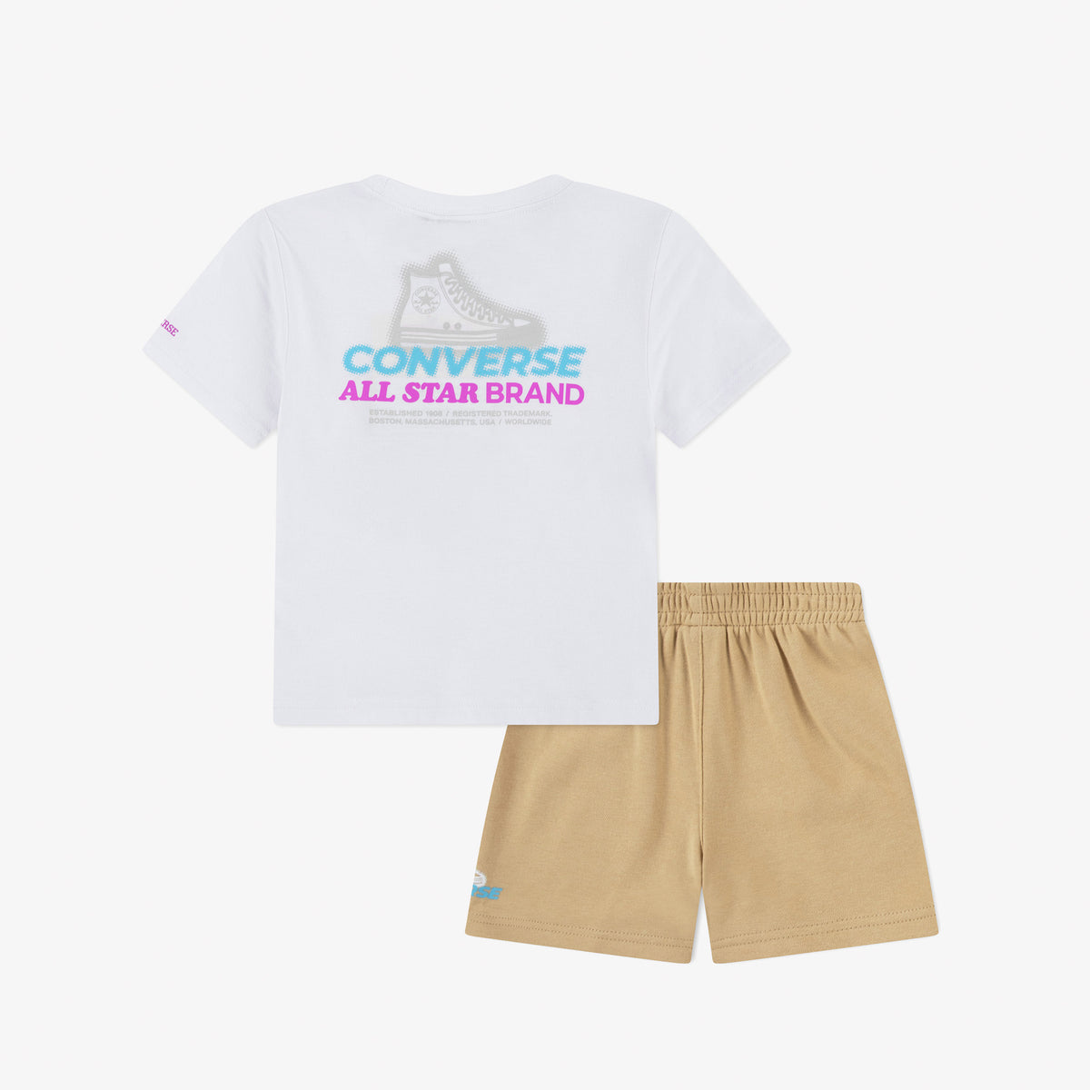 Converse Globe Frontback Çocuk Beyaz/krem T-shirt Şort Takım