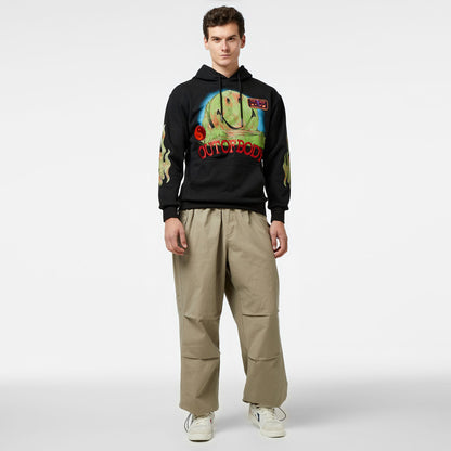 Market Smiley Out Of Body Erkek Siyah Hoodie