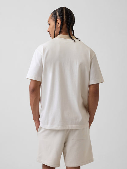 Beyaz Relaxed Gap Logo Rugby Polo T-shirt
