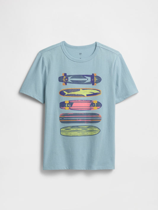 Yeşil Grafik Baskılı T-shirt