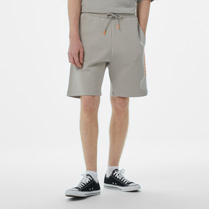 Converse Baskılı Erkek Oversize Fit Gri Şort