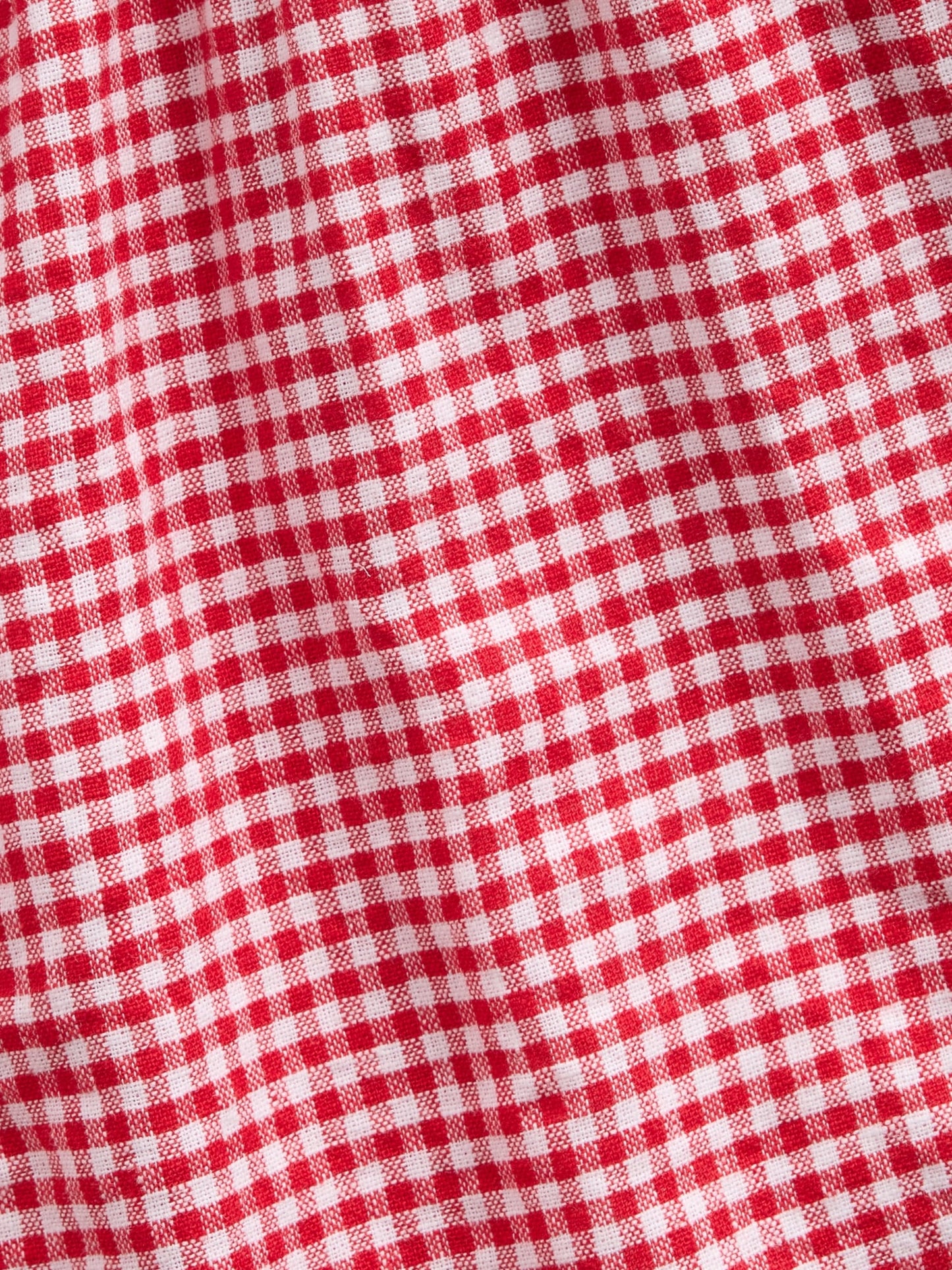 Kırmızı Keten Karışımlı Gingham Easy Şort