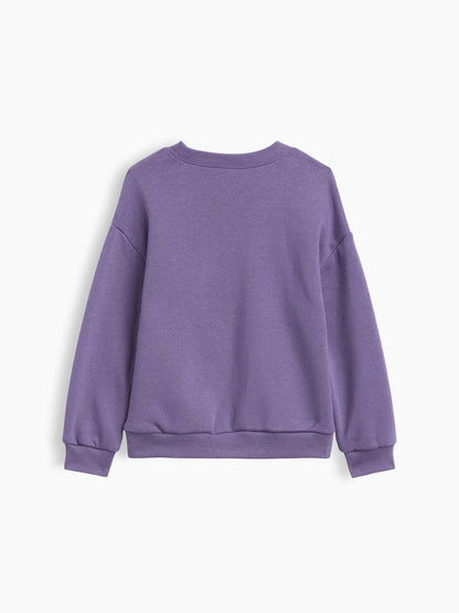 Açık Pembe Bisiklet Yaka Sweatshirt