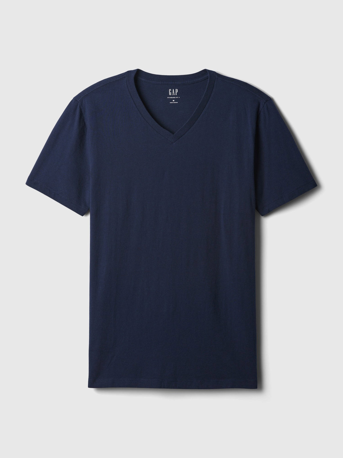 Lacivert Pamuklu Jersey V Yaka T-shirt