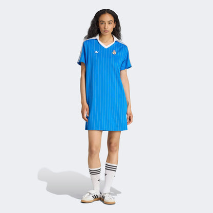 Adidas Real Madrid Terrace Icons Kadın Mavi Elbise