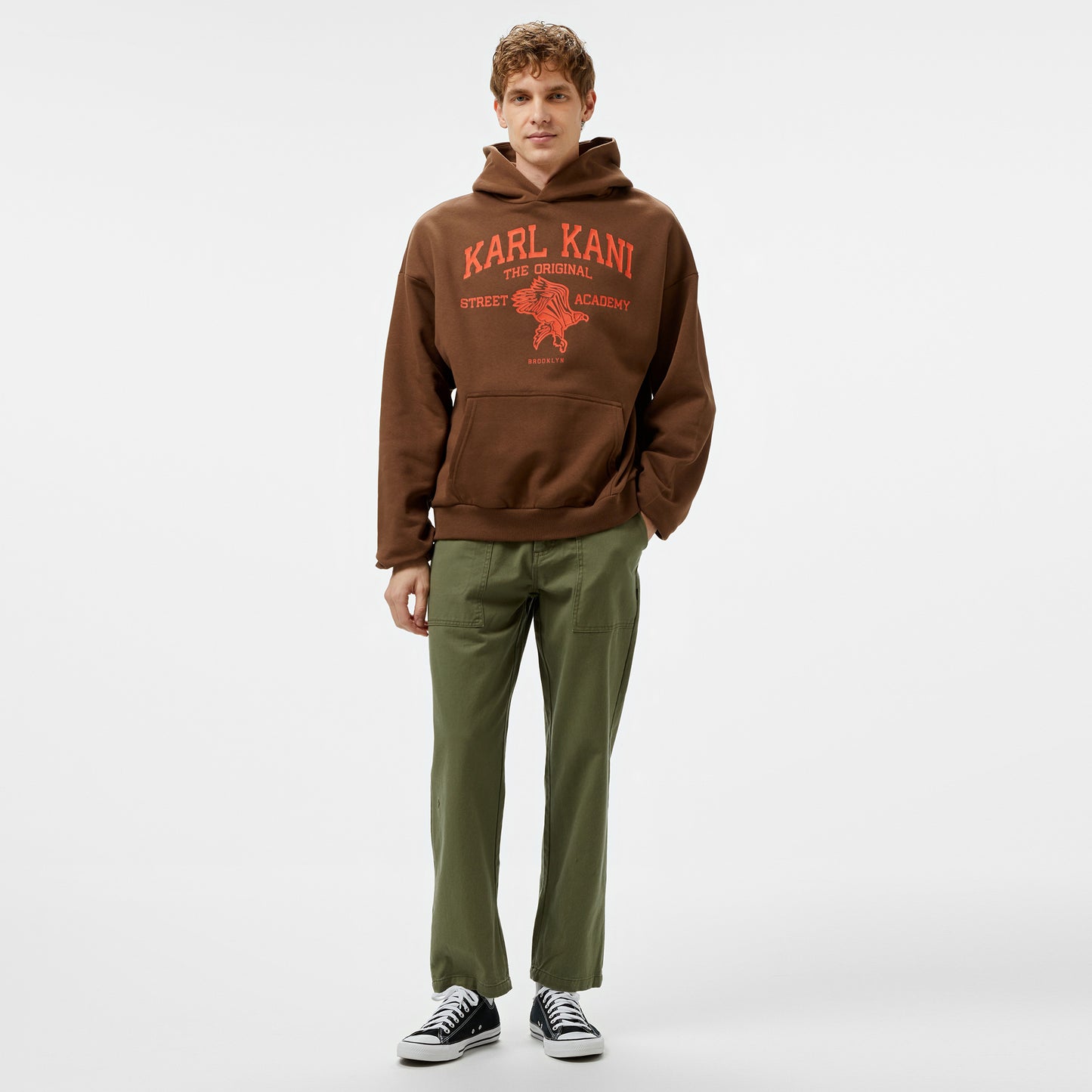 Karl Kani Kani Street Academy Os Erkek Kahverengi Hoodie