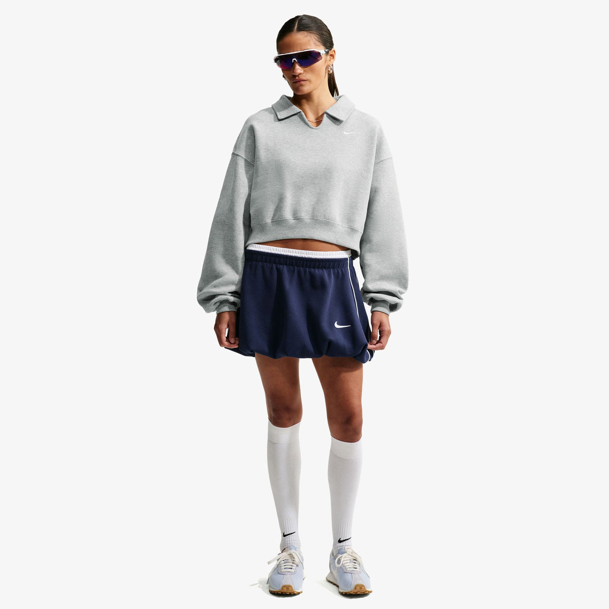 Nike Studio Fleece Kadın Gri Etek