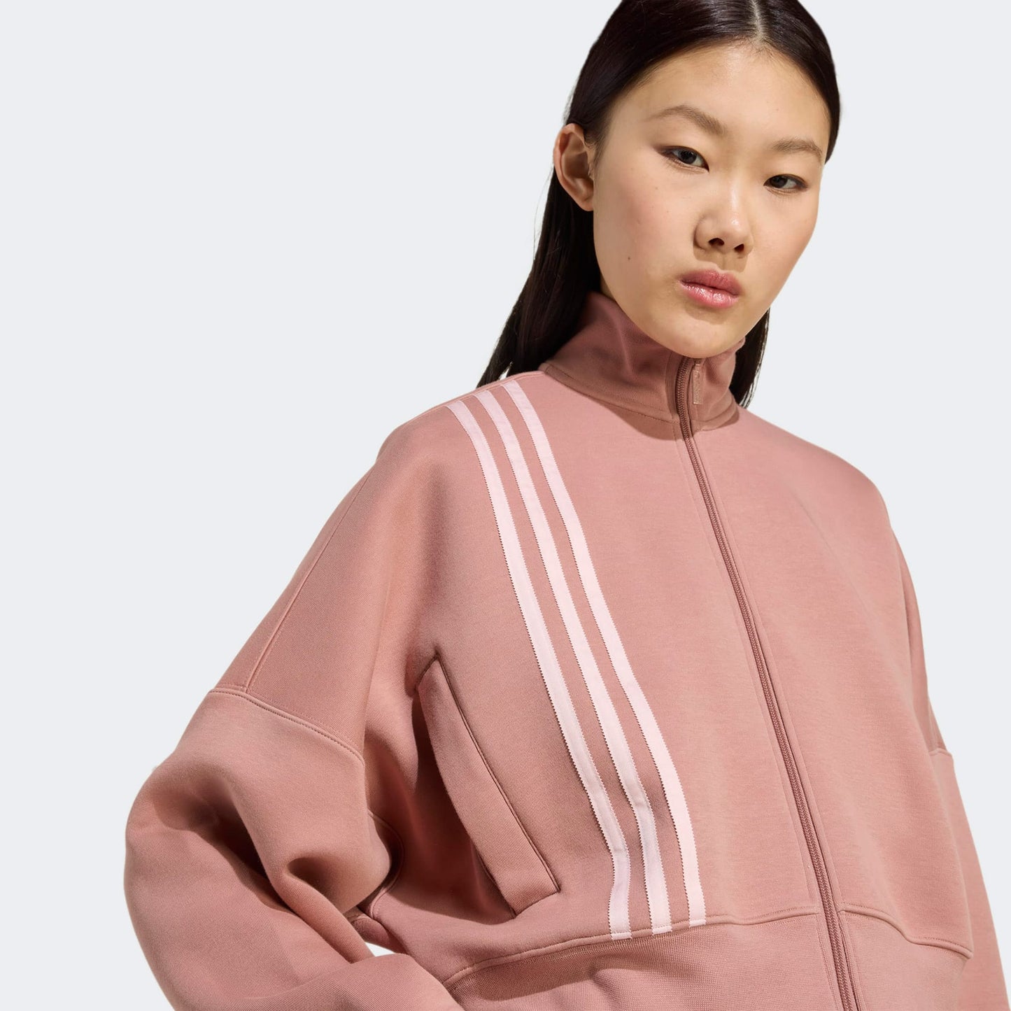 Adidas 3 Stripes Zipup Kadın Kahverengi Sweatshirt
