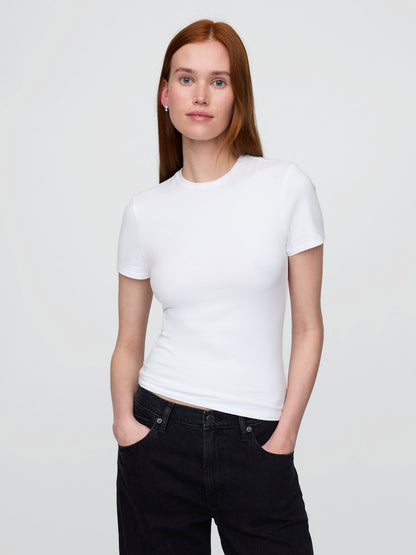 Açık Pembe Closeknit Jersey T-shirt