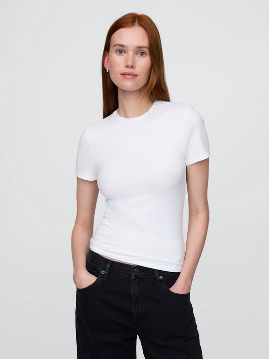 Açık Pembe Closeknit Jersey T-shirt