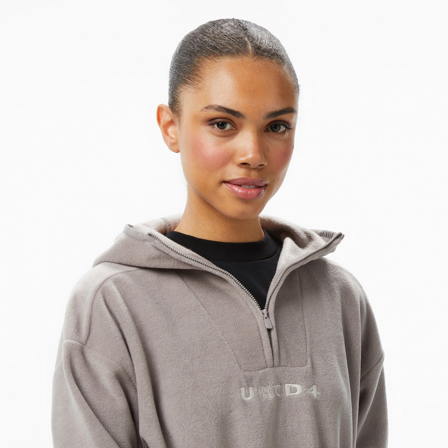 United4 Kadın Gri Hoodie
