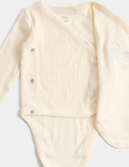 2'li Pamuk Karışımlı Little Santa Baskılı Takım
