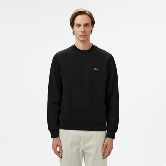 Lacoste Classic Fit Bisiklet Yaka Erkek Siyah Sweatshirt