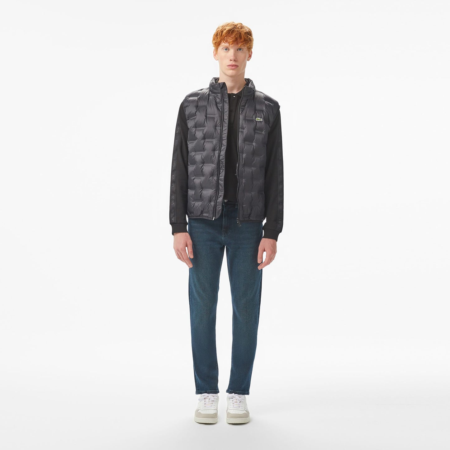 Lacoste Erkek Dik Yaka Kapitone Siyah Yelek