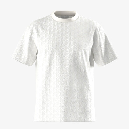 Lacoste Erkek Classic Fit Bisiklet Yaka Monogram Krem T-shirt