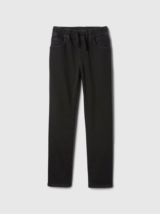 Siyah Pull-on Orijinal Straight Eşofman Altı Jean Pantolon