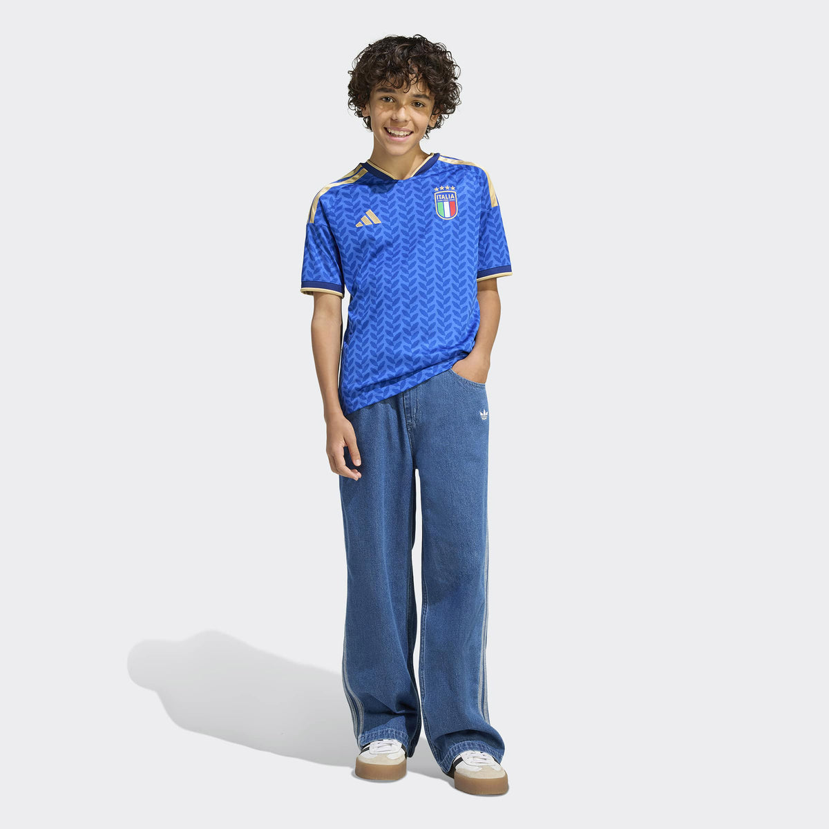Adidas Italya Milli Takım Çocuk Mavi Forma