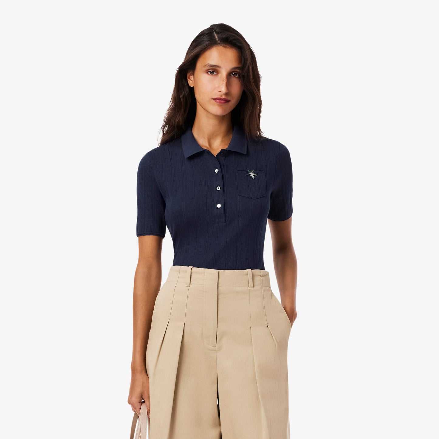 Lacoste Slim Fit Kadın Lacivert Polo