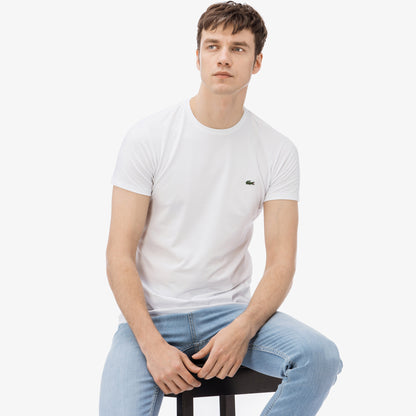 Lacoste Erkek Slim Fit Bisiklet Yaka Beyaz T-shirt