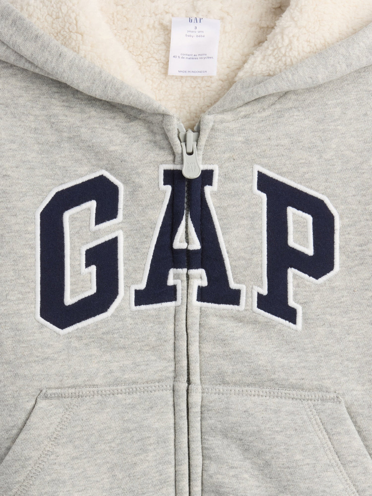 Lacivert Logo Sherpa Fermuarlı Sweatshirt