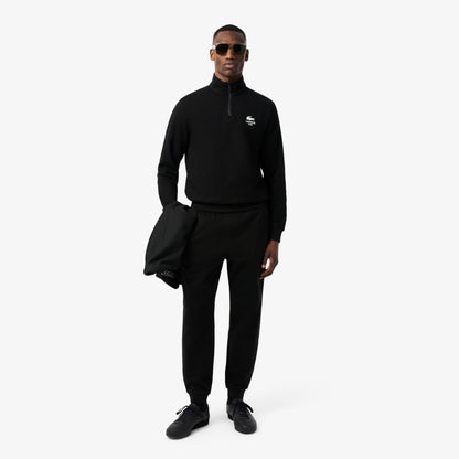 Lacoste High Neck Zip-up Print Unisex Siyah Sweatshirt