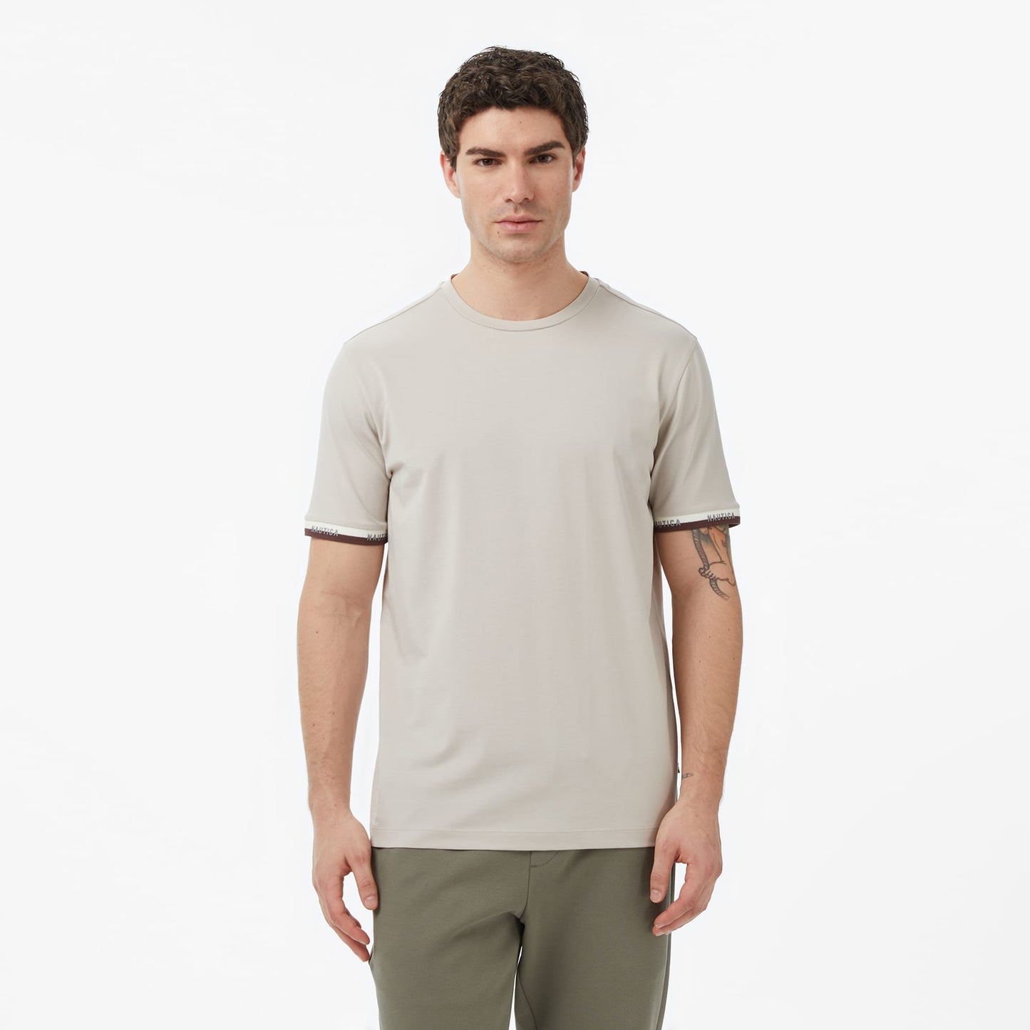 Nautica Erkek Bej Regular Fit T-shirt